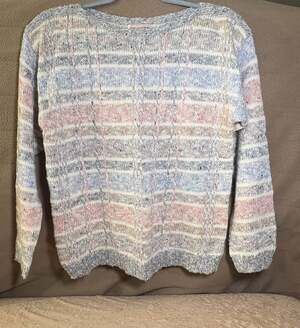 Country Craft Striped Cable Knit Sweater Size L Multicolor Vintage